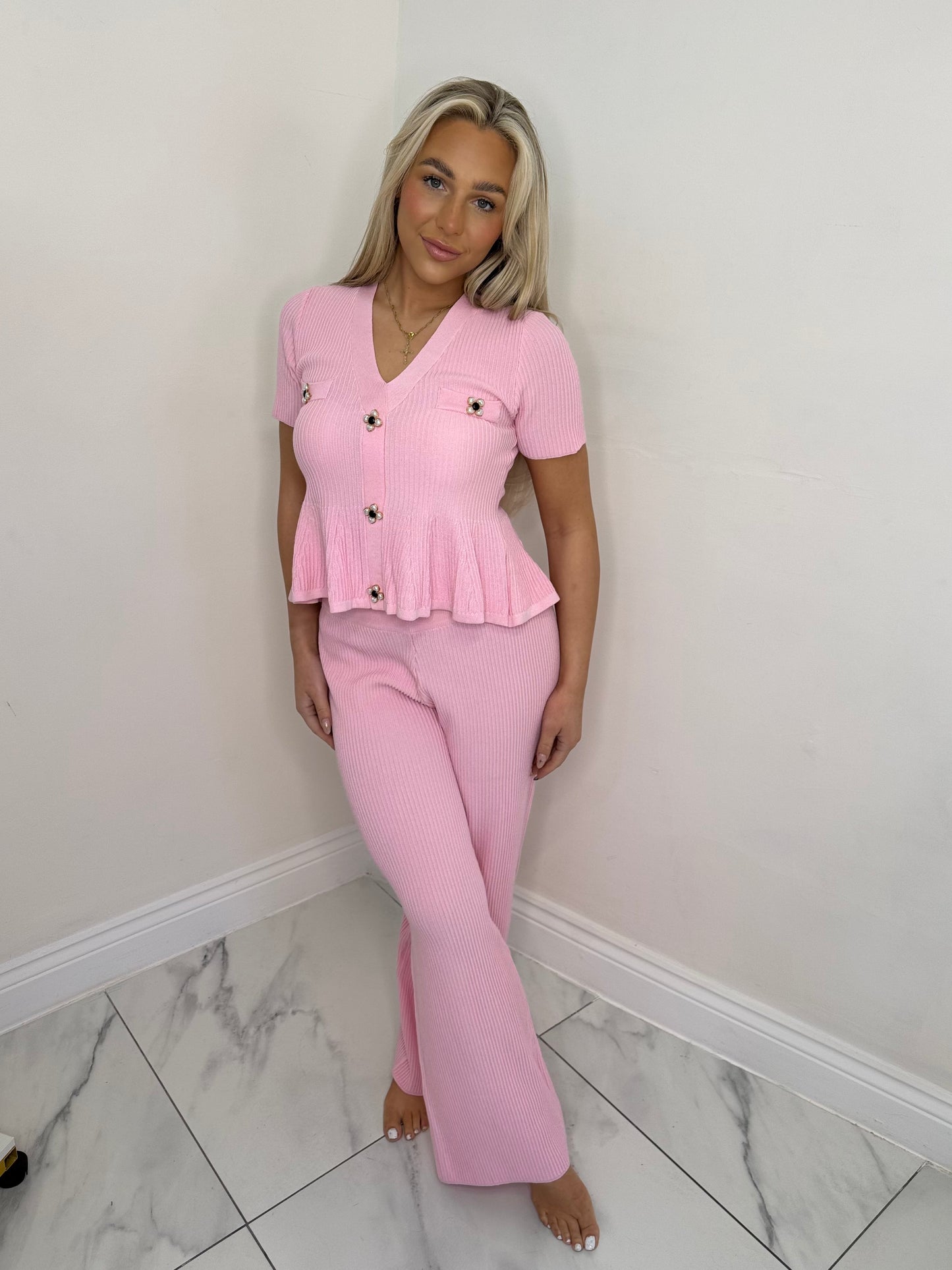 Pink frill lounge set