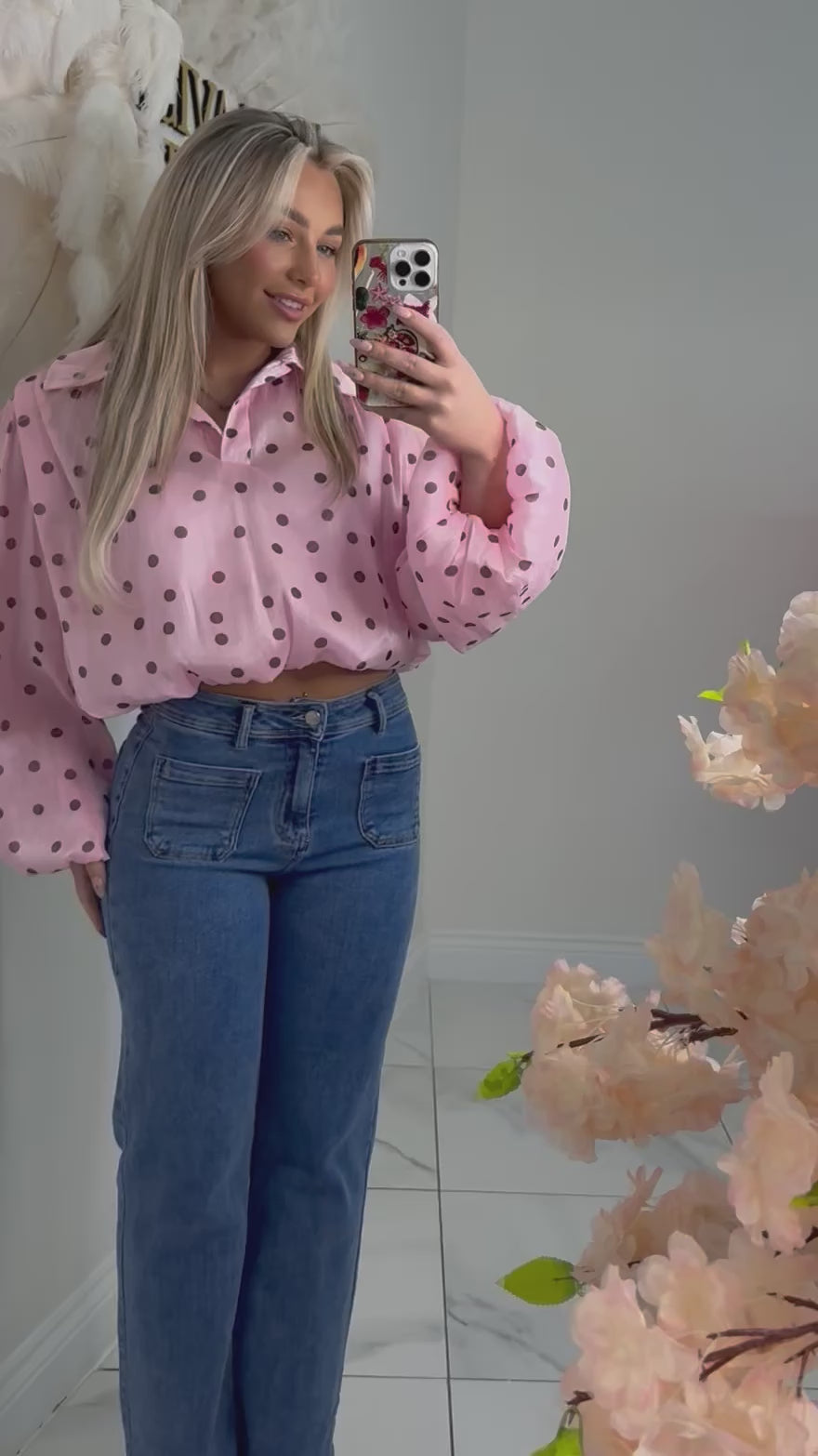 Pink spotty top